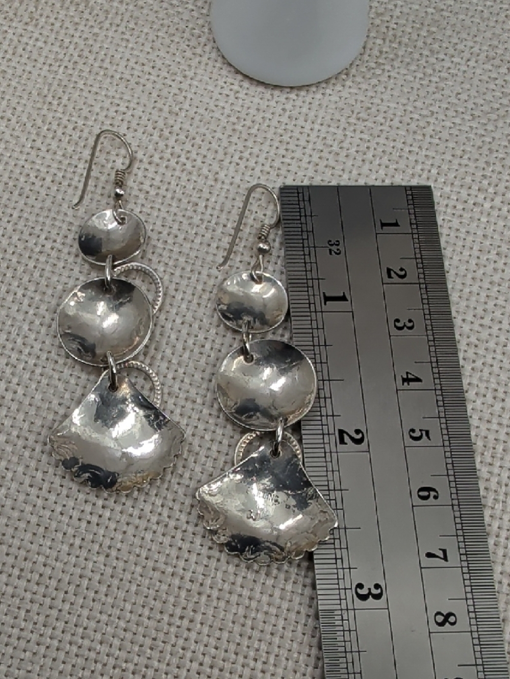 Handmade Sterling Silver Seashell Dangle Earrings Florida Keys Artisan - Picture 15 of 17